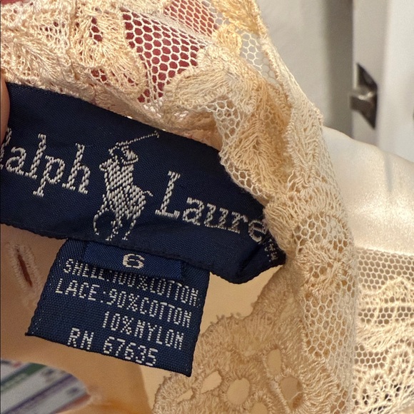 Vintage RALPH LAUREN Blue Label Lace Long Sleeve Blouse Size 6 - Picture 12 of 14